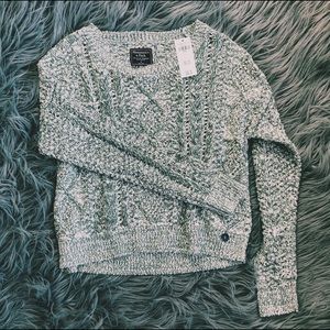 Green cable knit A&F sweater